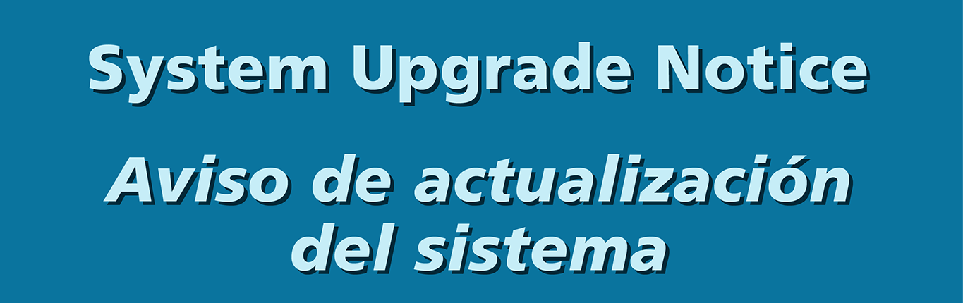System Upgrade Notice homeslide
